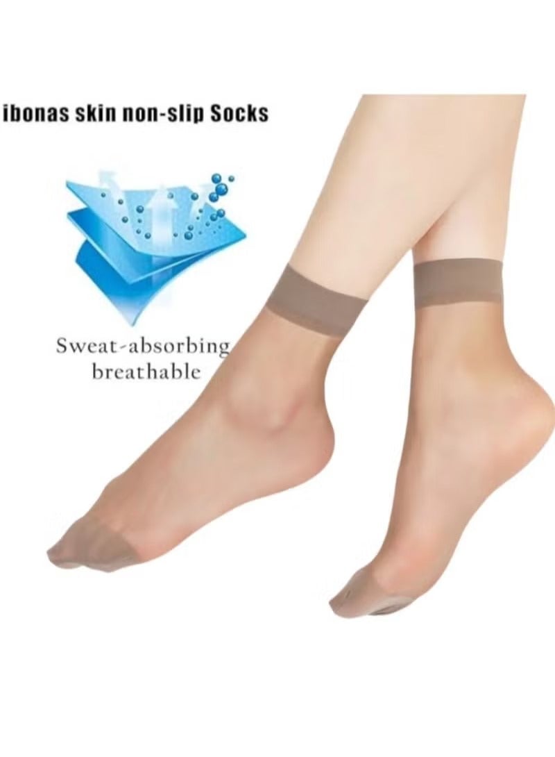 12 زوجا من الجوارب الكاحل الرقيقة النايلون شفافة الكاحل عالية الجوارب جوارب فستان قصير للنساء الفتيات (متعدد الألوان) - Image 4